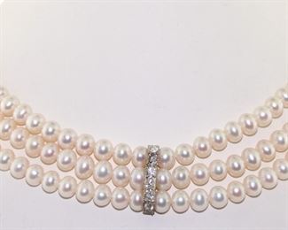 pearl and diamond necklace