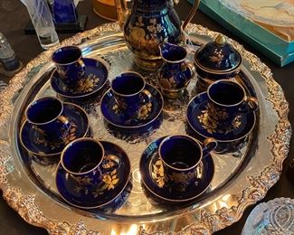 Vintage Bareuther Waidsassen demitasse set with footed cups