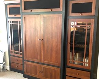 Ethan Allen wall system. Three cabinets can be used individually or as pictured. 