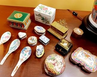 Limoges, Capademonte, Wedgewood, German Brass Match Box and more