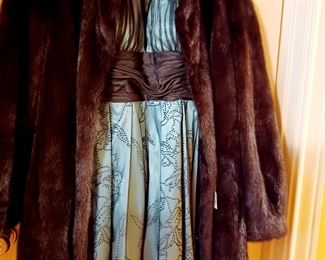 Lovely Chocolate Mink with Evening Dress