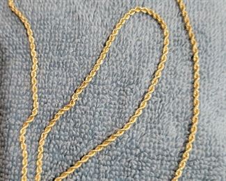 18" braided gold chain - yes, the jeweler verified - real gold, below appraised value
$100