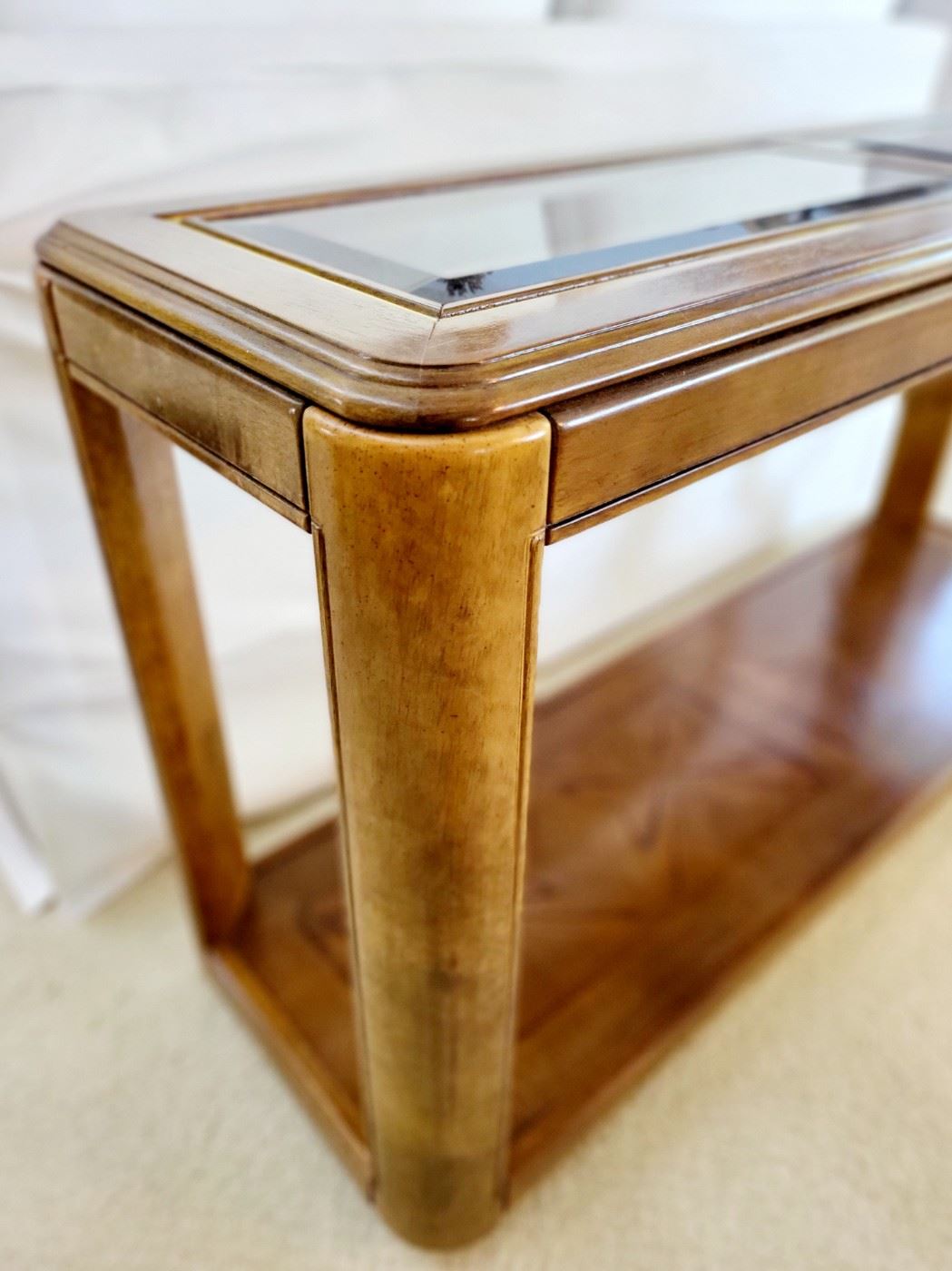 Sofa Table with Beveled Glass inserts $95 and NOW 50% OFF