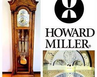 Howard Miller Grandfather Clock, keeping excellent time! $350 or bid #7
