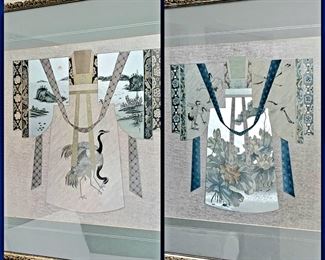 Pair framed mixed media, Court Dress of T'ang Dynasty $115 or bid  #21