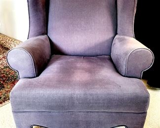 Taupe Designer Wing Back arm chair $79 or bid #19