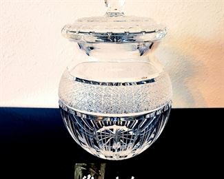Cut European Crystal lidded jar