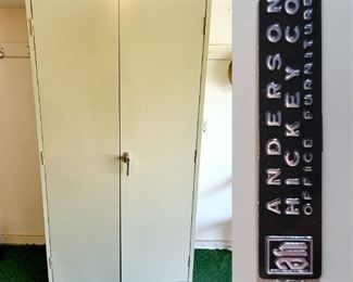 Locking Steel Supply Cabinet $95 or bid #18