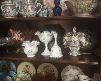 Shelves of Antique Glassware 