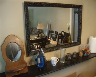 Large Mirror, mirror shelf, Hamilton Beach iron