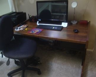 Desk, office chair