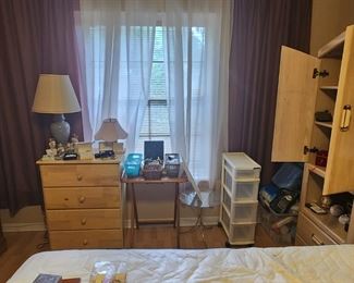 Bedroom set - queen size bed with arch headboard armoire and dresser.   Very nice set