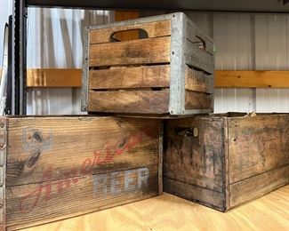 Vintage milk and beer crates