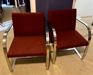 Cantilever Flat Bar Chrome Sled Chair Knolls (1 sold)