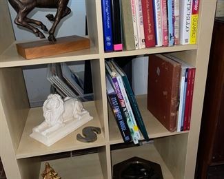Book Shelf, Books, Stone Lion