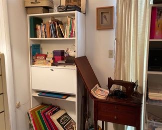 white Bookshelf With Drop Down desk