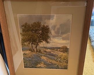 Vintage Blue Bonnets print By Porfirio Salinas