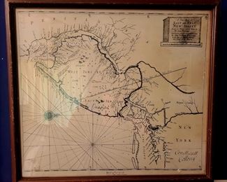 old East West Jersey Map framed