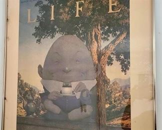 Large Framed Maxfield Parrish Humpty Dumpty