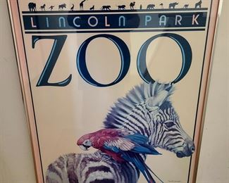 Vintage Framed Lincoln Park Zoo Poster