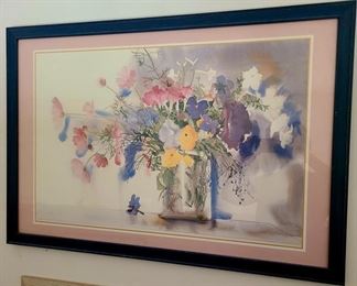 Signed Sanjan Still life Watercolor