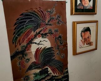 Silk Asian Tapestry, Watercolor Children’s Portrait