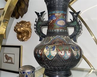 Pair of Bronze cloisonné Vases