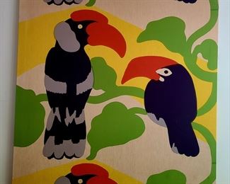 Silk Screen Tropical Birds