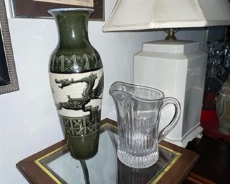 Glass Beer Pitcher, White Pagoda Lamps