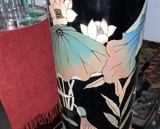 Black Lacquer Cloisonné Pedestal (2)