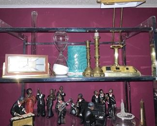 Brass Desk Lamp, Glass Hourglass, Vintage Musicians, Vintage Electric Clock, Brass Candle Holders, Vintage Washington Monument