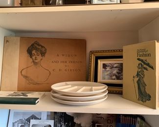 Porcelain Paint Pallets/Plates, Books on Fashion, Antique Books, Vintage Books