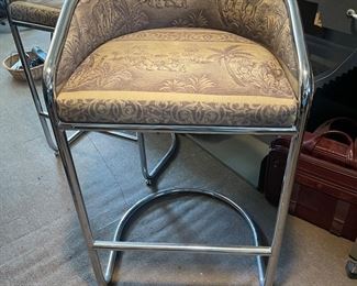 Anton Lorenz 1980’s Chrome Cantilever Bar Stools