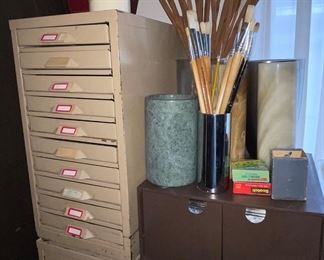10 Drawer Steel Cabinets , Paint Brushes