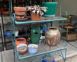 Wrought Iron Bakers Rack and more Pottery Pots