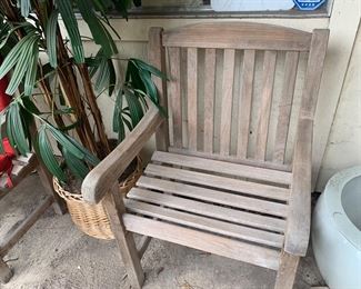 Teak Chair, Silk Plants,