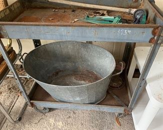 Galvanized Cart, Galvanized Tub
