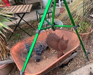 Wheel Barrow, Stand Sprinkler