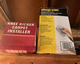 Knee kickers, Shop Vac Sander