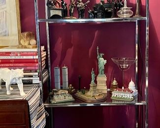 Vintage Chrome & Glass Shelf Étagère