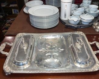 Large Silver Plate Server