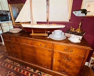 English Burr Sideboard Server/China Storage