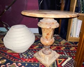 Marble Side Table, Mid Century Modern Vase