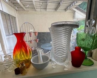 Dolphin Vase, Vintage Glass