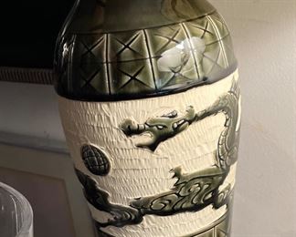 Raised Relief Dragon Vase