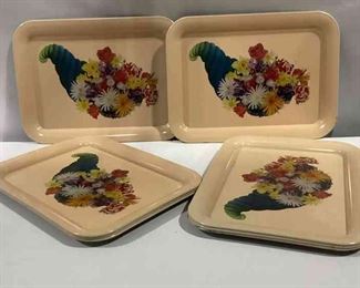 Serving Metal Trays Vintage