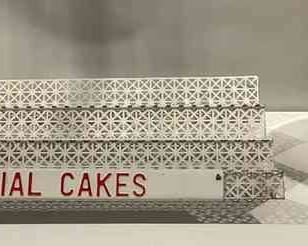 Vintage Cake Carrier and Industrial Shelving