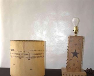 Vintage Cowboy Lamp and Shade