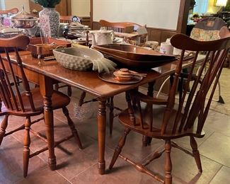 Heywood Wakefield table & chairs and(6) hard rock maple.  