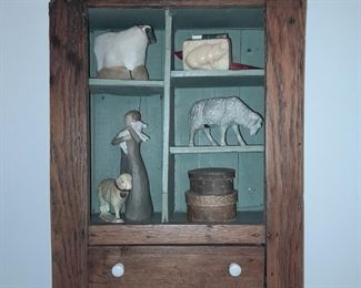 Antique Handmade Wooden Wall Mounted Cabinet